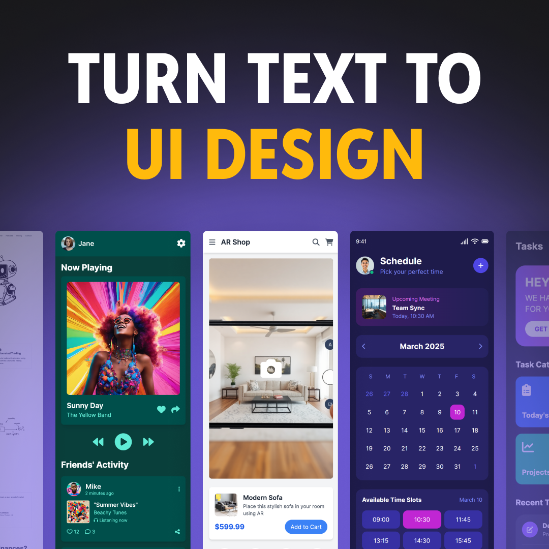 Turn Text into UI Designs Instantly with UX Pilot AI